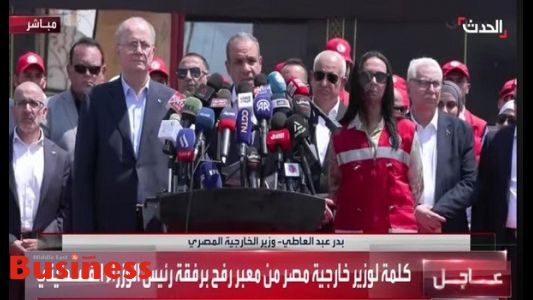 وزير الخارجية المصري أمام معبر رفح: نرفض أي مخططات لتهجير الفلسطينيين